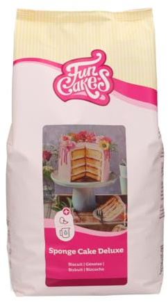 FunCakes Preparado para Bizcocho Deluxe: Fácil de Usar, Bizcocho Maravillosamente Ligero, Perfecto para Decoración de Pasteles, Calidad de Pastelería, Base para Pasteles, Halal. 4 Kg. 4000 g