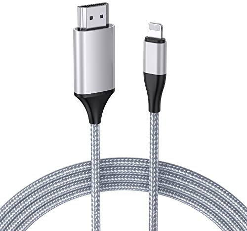JUCONU HDMI-Kabel für iPhone, 1080p, HDTV, HDMI-Kabel, Adapter, Stecker, digital, AV-Video, Sync, Bildschirm, kompatibler Konverter für iPhone/iPad-Geräte, Keine Stromversorgung erforderlich