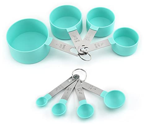 BATLAM 8pcs/set Rose Gold Measuring Spoons Cups Set Retro Baking Measuring Tools With Scale Stainless Steel Kitchen Accessories Gadgets (Color : Light Yellow) (Chocolate)