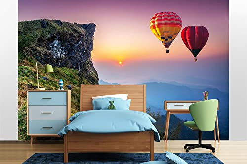 Vlies Fototapete HEIßLUFTBALLONS 375 x 250 cm (inkl. Kleister) - Vlies Tapete, Wandtapete, Wandbilder - Tapete für Wohnzimmer Schlafzimmer, Büro, Küche - Montagefertig