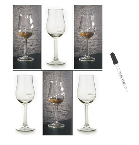 H-BO 6 Bugatti Whisky Whiskey Gläser mit Rastal Design Stilglas Whiskyglas Whiskeyglas + 1 Glaspipette zum feinen Dosieren