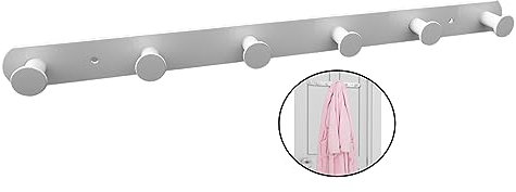 Molyorch Garderobenleiste Weiß, Wand Garderobenleiste, Kleiderhaken Wand, Hakenleiste Kleiderhaken Schwere, für Badezimmerhandtuch, Schlafzimmerkleidung, Küchentücher