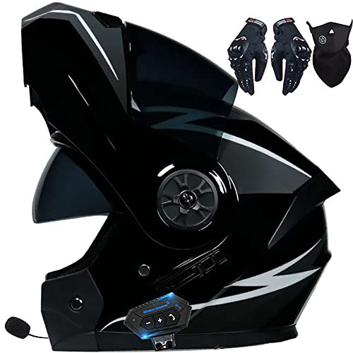 Helm Motorrad Modularer Bluetooth-Helm Klapphelm Full Face Motorradhelm mit ECE Zertifiziert Damen Herren Integralhelme Motorrad Integrierter Roller-Helm Mofa Helm Moped-Helm