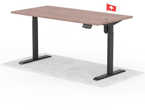 Standable ECO Höhenverstellbarer Schreibtisch 160 x 80 cm I elektrischer Office Table mit 3 Speicherstufen I Schreibtisch höheneinstellbar 70-115 cm I Büro-Tisch mit 1,8 cm Dicke