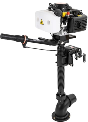 BRRIDE 4-Takt 4PS Außenborder Bootsmotor Aussenborder, Leistungsstarker Außenbordmotor CDI System + Luftgekühlt + 55CC Outboard Motor Schlauchboote, Fischerboote