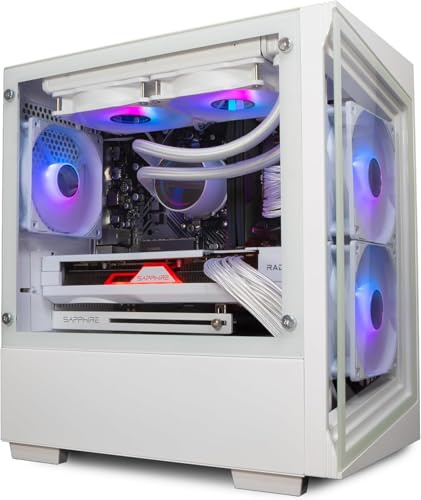 ionz Gaming PC - Desktop Computer, Ryzen 5 7600X, Radeon RX9060 XT, 32GB DDR5 RAM, 1TB NVMe SSD, 240mm AIO, 600W 80+ PSU, Windows 11, Wifi | White - G1