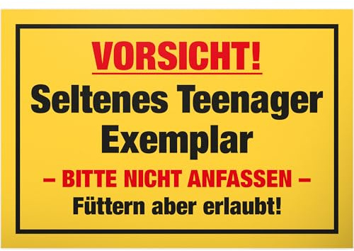 DankeDir! Füttern erlaubt - Kunststoff Schild 30 x 20 cm - Geschenkidee Teenager Spruch Zimmer Türschild Jungen & Mädchen Jugendzimmer - Dekoration Deko Geschenk Idee Jugendliche Tür Deko Geburtstag