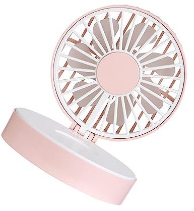 ULDIGI Mini Ventilador Portátil Usb Recargable Espejo De Maquillaje Ventilador De Mano Para Uso Oficina Hogar y Exterior Color Rosa