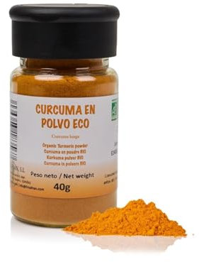 FRISAFRAN | Curcuma in polvere BIO 40g | Digestivo | naturale | Polvere radice di curcuma | macinata | cibo bio | integratore | Curcuma-pura | senza additivi | Origine India