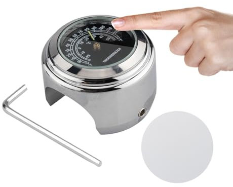 Fahrrad-Lenkeruhr, Aluminiumlegierung, präzise, wasserdicht, Temperaturmessgerät, Motorrad-Uhr, leuchtet im Dunkeln, rutschfest, stoßfest, passend für 22–25,4 mm Lenker für Fahrrad und
