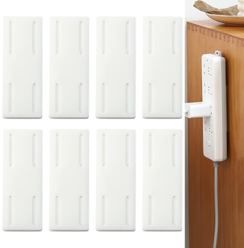 8 soportes autoadhesivos para regletas de alimentación, sin perforaciones, fijador de montaje en pared para control remoto, enrutador, computadora, hogar y oficina
