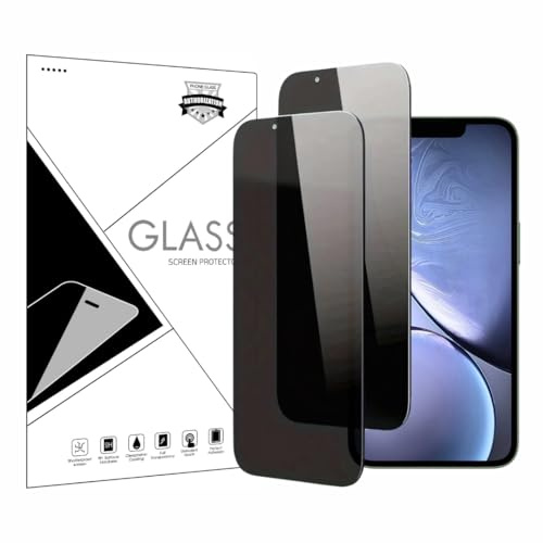 Wei Tech Panzerglas Schutz mit Sichtschutz für iPhone 12 Pro Max, 6,7 – 9H Härte, Anti-Sicht, Ultra-HD, Anti-Fingerprint, Edge-to-Edge, Kratzfest, Blasenfrei, 2er Pack Displayschutzfolie