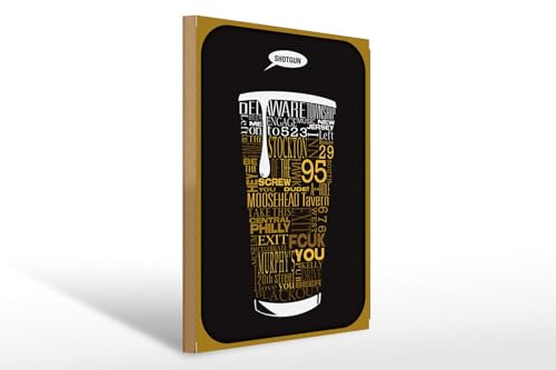 Femer Holzschild Spruch 30x40cm Shotgun Dosenstechen Bier