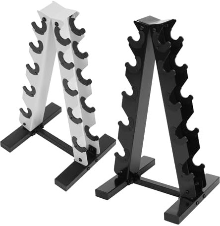 Hantelständer,A-Frame Desig,Hält 5 Paar Hanteln,hantelscheibenständer Maximales Gewicht 100kg Moderne Gym Aufbewahrungslösung Platzsparend leicht zu reinigen und zu montieren (Weiß)