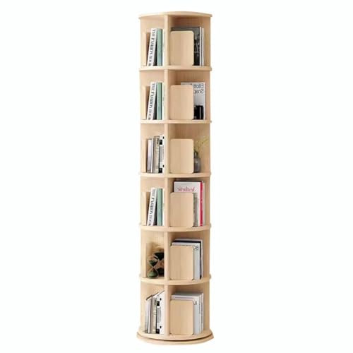 360° drehbares Bücherregal aus Massivholz mit mehrstöckiger Funktionalität für Zuhause und Büro