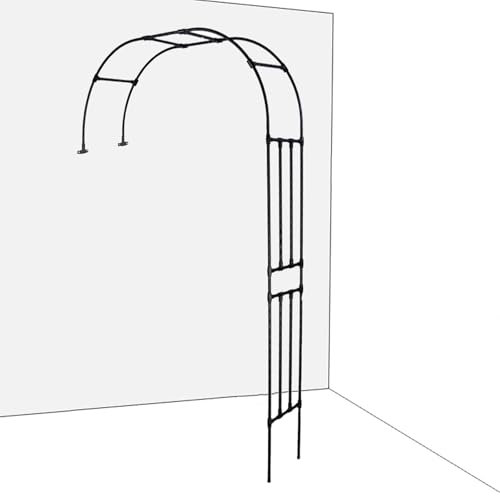 Gothic Style Black Garden Arch Arbor Trellis Half Rose Arch Pergola for Climbing Plants Roses Vegetables Outdoor Decoration and Archway Decor (94.5in)