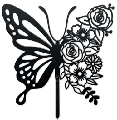 WADORN Piquets Décoratifs en Métal de Papillon - Statues D'Extérieur Boho de Jardin pour Pelouse, Cour et Patio