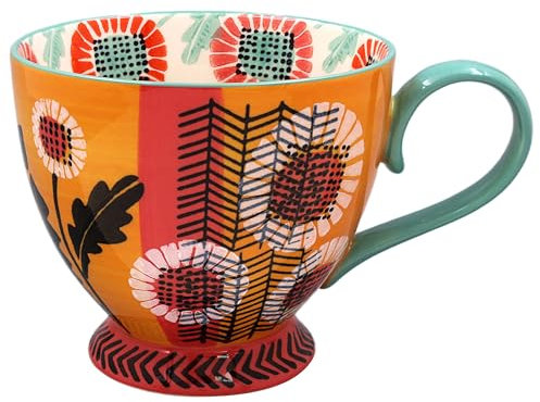 Lesser & Pavey Hand Painted Footed Mug for Home & Kitchen | Newly Designed Mugs for Tea & Coffee | Lovely Cup for Mens Gifts & Birthday Gifts for Women, Yellow