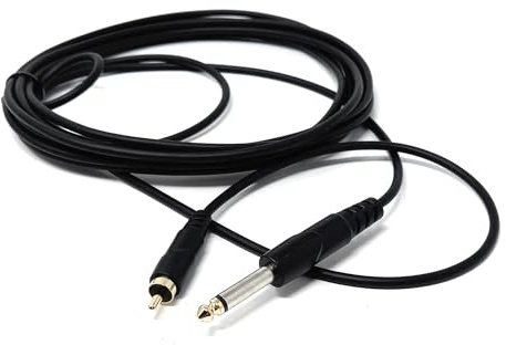 DRUT Câble audio mono jack 6,35 mm vers RCA phono - Patch de signal pour mixeurs, contrôleurs, DJ et équipements audio (5 m)