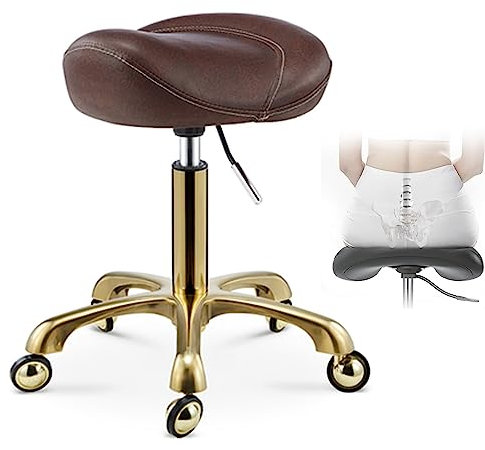 Sattelhocker Rollstuhl - Ergonomischer Drehstuhl für Medizin, Salon, Dental und Friseur - Professionelles Design für Komfort und Mobilität