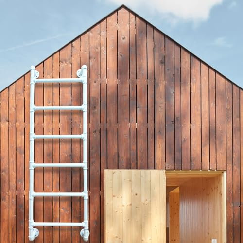 XCHSXYL Metall-Dachbodenbettleiter für Brandschutz, an der Wand montierte Ausstiegsleiter aus Schmiedeeisen für Kellerfensterschacht, 110 cm