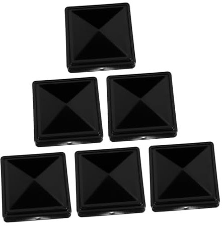 TEHAUX 6pcs Square Fence Post Caps Metal Post Topper Cover Replacements for Outdoor Guardrail Decorative Fence End Caps