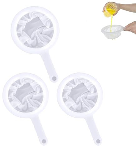 3 PCS Fine Mesh Sieves, Small Sieves for Cooking, Easy-Clean Sieve and Strainers Durable with Hanging Hole, Ideal for Filtering Soy Milk Juice Coffee Rice Milk(100、200、400 Mesh)