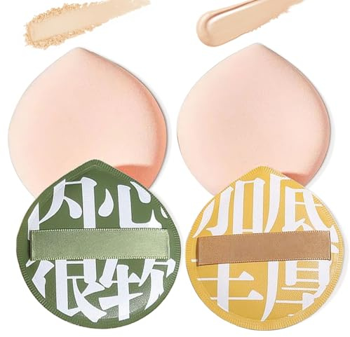 WENJION 4 Stück Make Up Schwamm XL, Weiche Makeup Sponge Für Foundation Und Concealer, Große Puderquaste Für Flüssigcreme Und Trockene Anwendung, Waschbar Und Nicht Puderfressend