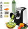 Grattugia Elettrica Professionale 5-in-1, 150W Affettaverdure Multifunzione con Tamburi in Acciaio Inox per Carote, Patate, Formaggio, Frutta e Insalata