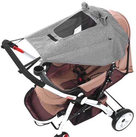 Parasole Universale per Passeggino Tenda da Passeggino Regolabile Velo Ombreggiatura Carrozzina Protetto dal Sole e dal Vento Cappottina Ombrello di Navicella Impermeabile Ombrellone Copertura del