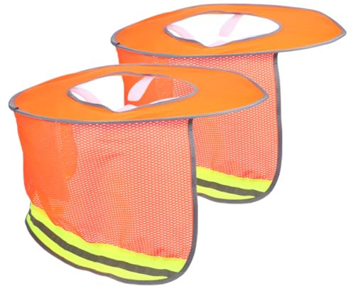 Luxshiny 2 Piezas Gorra de Seguridad con Protección Solar y Tiras Reflectantes de Visera para Duro para Actividades al Aire y Obras de Construcción