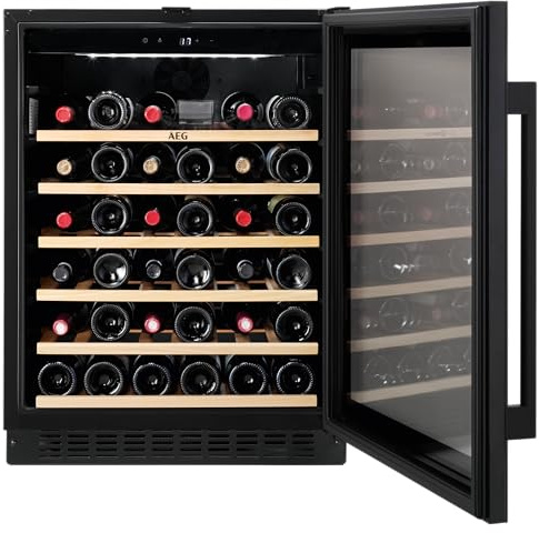 AEG Integrated Fridge Freezer AWS4052B5B | 82 cm, 52 bottle capacity, extendable wooden shelves, LED illumination