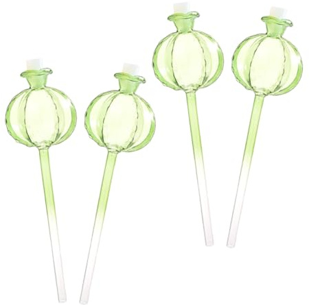 LAPYAPPE Globos De Riego De Plantas De Interior 4 Piezas Vidrio Transparente Cactus Autorriego para Macetas y Bonsáis Riego Automático Jardín Hogar