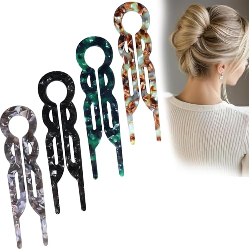 SHOFUL 4 Stück Lialys Haarnadeln für Damen, eleganter Haarschmuck für Damen, Valentinstag, Weihnachten, Hochzeit, Abschlussball, dekoratives Zubehör, geeignet für alle Haartypen (A)