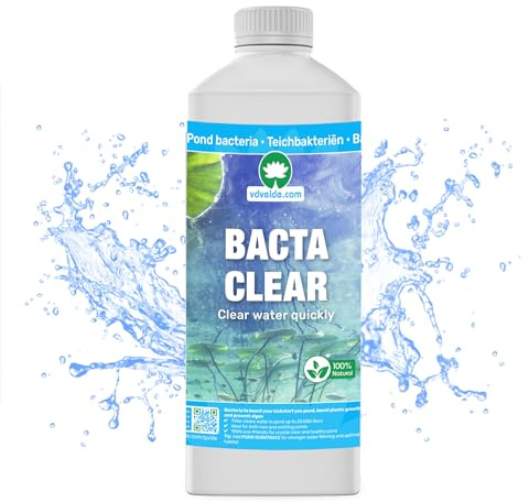 vdvelde․com - BACTA Clear bactéries Bassin, Anti-Vase Eau limpide | Entretien biologique sans chimie, limite les algues filamenteuses, sûr pour poissons, 1.000 à 20.000 L