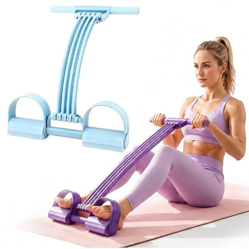 MultifunktionsPedal Widerstandsband, 3-in-1 Multifunktions Expander 8 Röhren Resistance Bands, Ganzkörper-Trainer mit Elastischem Zugseil, Beintrainer für Yoga und Fitness