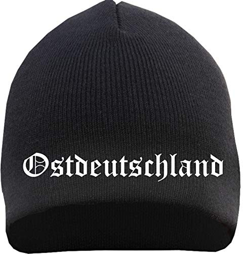 HB_Druck Ostdeutschland Beanie Mütze - Altdeutsch - Bestickt - Strickmütze Wintermütze