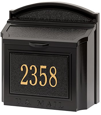 Customized Cast Aluminum Wall Mailbox and Custom Address Numbers Plaque 15 H x 14.5 W x 8 D