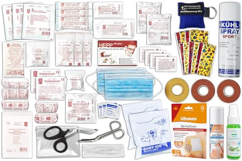 S4 ERSTE HILFE SET nach der aktuellen DIN 13157 + Sport-Ausstattung inkl. Sprüh- & WÄRMEPFLASTER