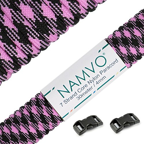 Namvo 550 Paracord Mil Spec Type III Cordon de Parachute à 7 brins Longueur Totale 100 Pieds / 30 mètres