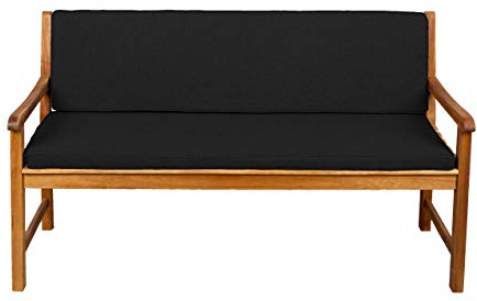 Gutekissen® Bankauflage Terrassen-Rasenbank oder Schaukel Gartenmöbel FK5 (180x50x50, Schwarz)