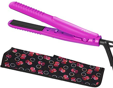 JYfeel Mini Travel Flat Iron, 2/3 inch, Ceramic Tourmaline, Dual Voltage Hair Straightener, instant Heat Up to 430, with Travel Case