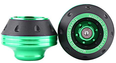 Motorrad Gabelrahmenschieber, CNC Aluminium Vorderrad Crash Protector, Grün, Absturzsicherung für Roller und Moped