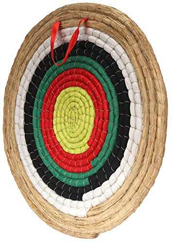 AUVIM Zielscheibe Bogenschießen Handgefertigtes Strohbogenziel für Recurvebogen Compoundbogen oder Langbogen 20Zoll Traditionelles Bogenpfeilziel für Kinder Jugend Erwachsene (Green 1 Layers)