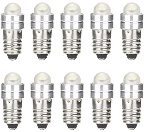 GutReise E5 (E5.5) Lampadine LED, 10PCS E5 Lampadine a vite DC3V 4.5V 6V 12V 24V Bianco freddo Bianco caldo 0.2Watt 6-7Lm (24V, Warm White)