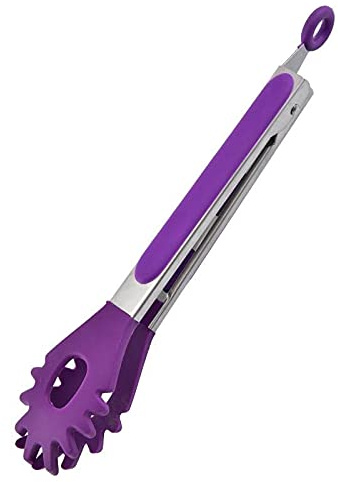 DawnDream Tongs 1 piece of spaghetti tongs non-slip heat-resistant tongs food clamp Kitchen tongs (Color : Purple)