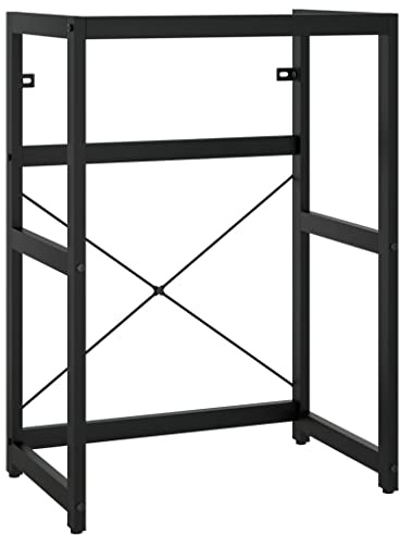 vidaXL Badezimmer Waschtischgestell Waschbeckenunterschrank Unterschrank Badschrank Badregal Waschtisch Badmöbel Schwarz 59x38x83cm Eisen