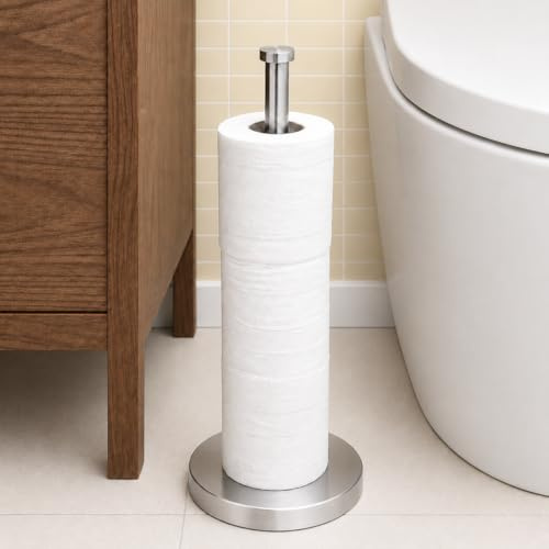 KES Toilet Roll Holder Free Standing Toilet Paper Holder, Toilet Roll Storage 3 Rolls, Bathroom Stainless Steel Toilet Roll Stand Brushed Finish, BPS201S39-2