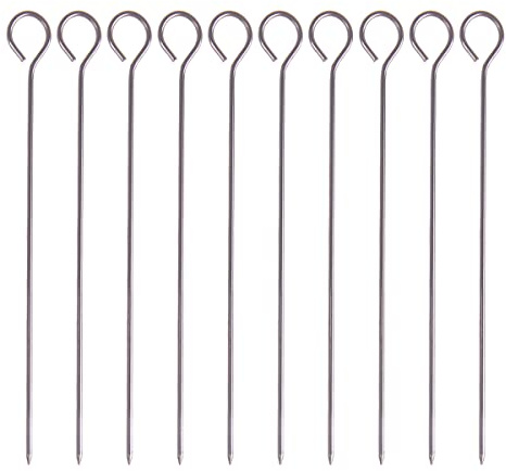 LKXHarleya 10Pcs Stainless Steel Barbecue Skewers Roast Goose Needles Poultry Lacers BBQ Skewers for Grilling Trussing Turkey Kabob, 1.8mmx15cm