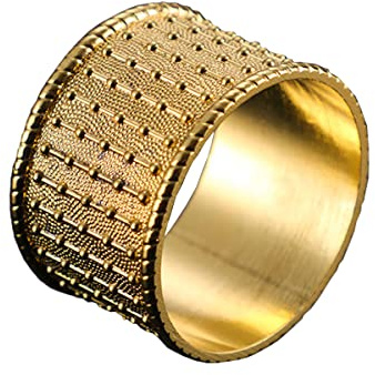 YTGZS Servilleteros De Aro Aro De Servilleta Hebilla Anillos Servilleteros De Metal para Navidad,Boda,Banquete,Cena,Decoración De Mesa Favor,Estilo de Punto,3 Piezas,Oro